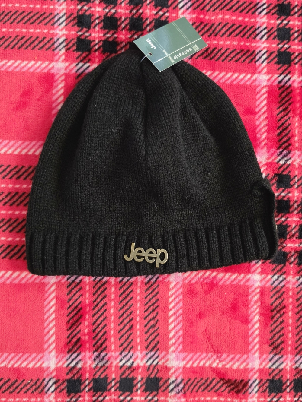 Jeep Men’s Black Logo Knit Beanie